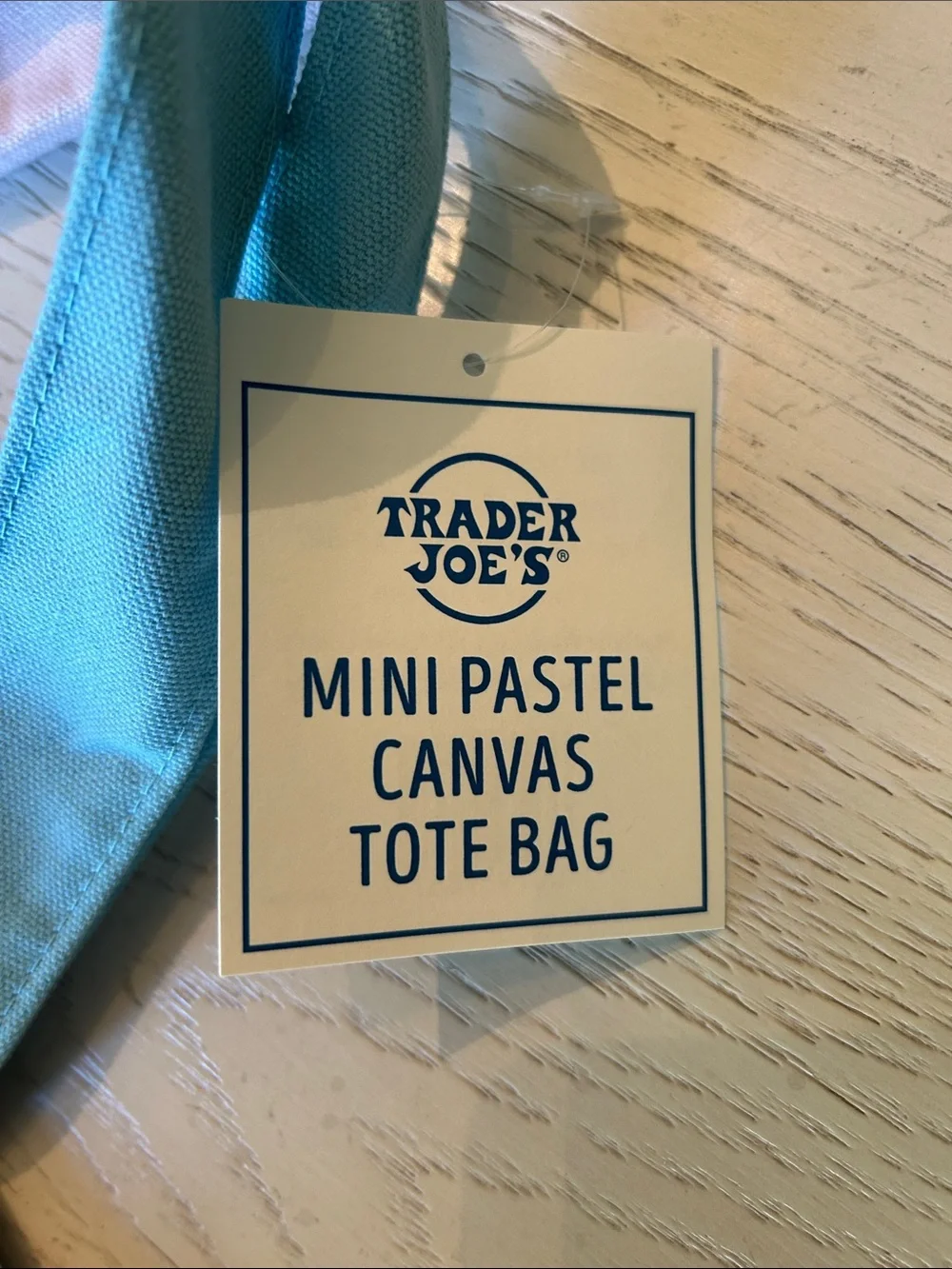 NEW! Bundle of Trader Joe's Canvas Mini Tote Bags. Pastel & Striped - Picture 2 of 6